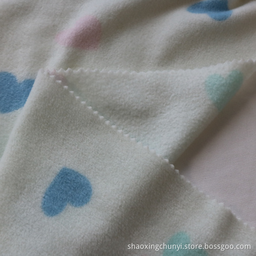 Hot Selling Heart Mönster 100%Poly Polar Fleece Fabric